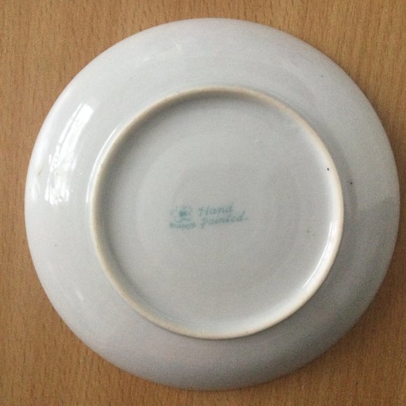 Vintage antique hand painted Nippon saucer plate pink rose flowers eggshell - Picture 4 of 4